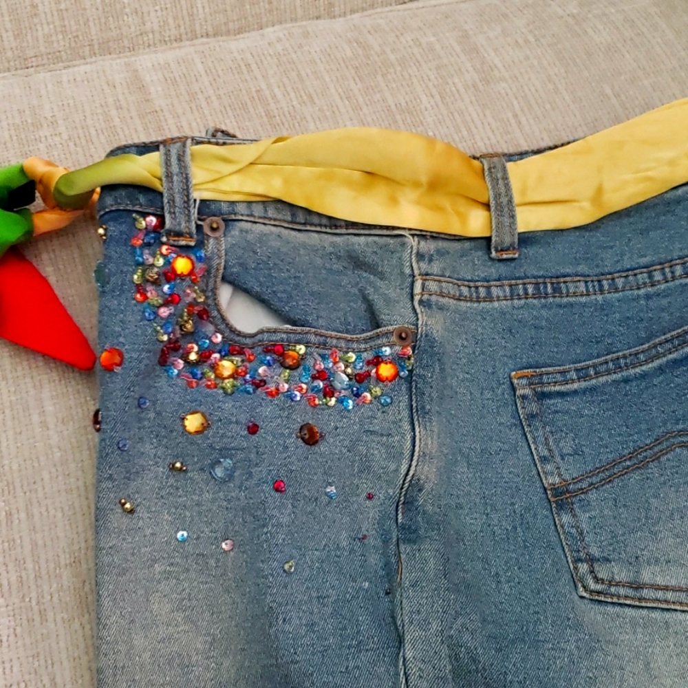 Jeans - Sz 10P - Multi Color  Rhinestones